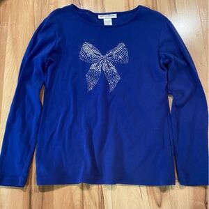 Rebecca Malone long sleeve t-shirt with rhinestone bow—SP